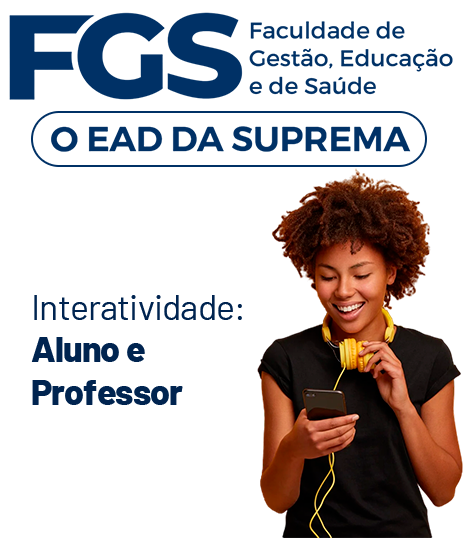 Imagem da FGS de uma mulher negra e linda segurando um celular